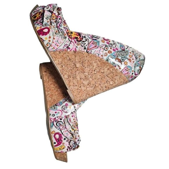 Steve Madden Women's Multicolor Paisley Camio Cork Wedge Platform Shoes 6M - Picture 13 of 14
